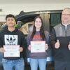 WESCLIN SENIORS OF THE MONTH above, from left: Bradley Cooper of Deien Chevrolet; Christian
Gonzalez, Overall; Kya Kernodle, Organizations (Student Council); Wesclin High School Principal
James Rahm; and Kam Monical, Academics.