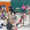 AT LEFT, storyteller and dulcimer
legend Mike Anderson entertains
students, parents and
staff.